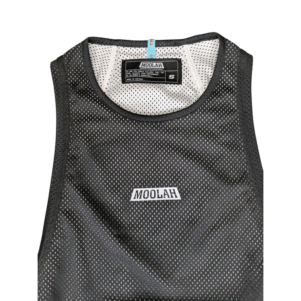 Moolah Kicks Womens Mesh Practice Top Black White Basketball Jersey Size S NEW - Picture 3 of 8